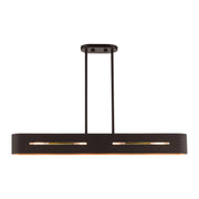 Livex Lighting - 45767-07 - Four Light Linear Chandelier - Ravena - Bronze w/ Antique Brasss