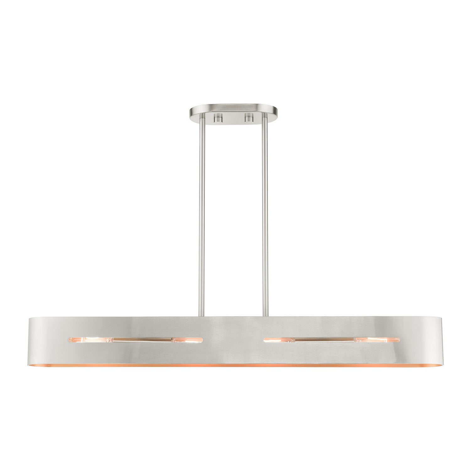 Livex Lighting - 45767-91 - Four Light Linear Chandelier - Ravena - Brushed Nickel