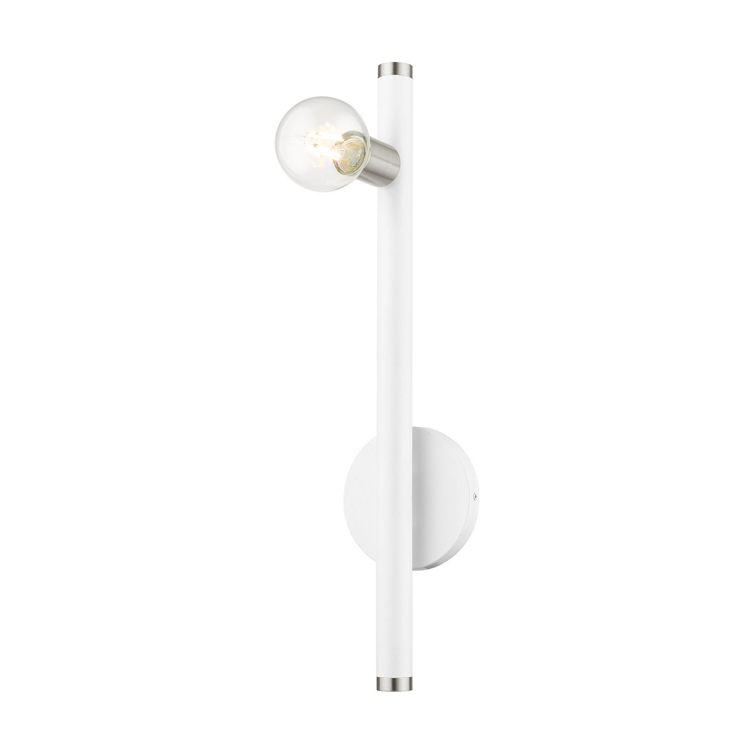 Livex Lighting - 45861-03 - One Light Wall Sconce - Bannister - White w/ Brushed Nickels