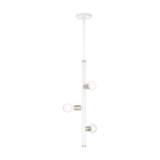 Livex Lighting - 45863-03 - Three Light Pendant - Bannister - White w/ Brushed Nickels