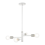 Livex Lighting - 45864-03 - Four Light Chandelier - Bannister - White w/ Brushed Nickels