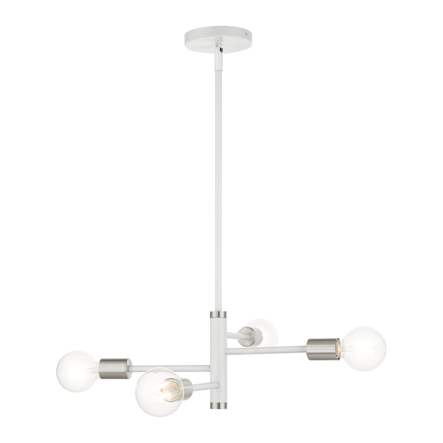 Livex Lighting - 45864-03 - Four Light Chandelier - Bannister - White w/ Brushed Nickels