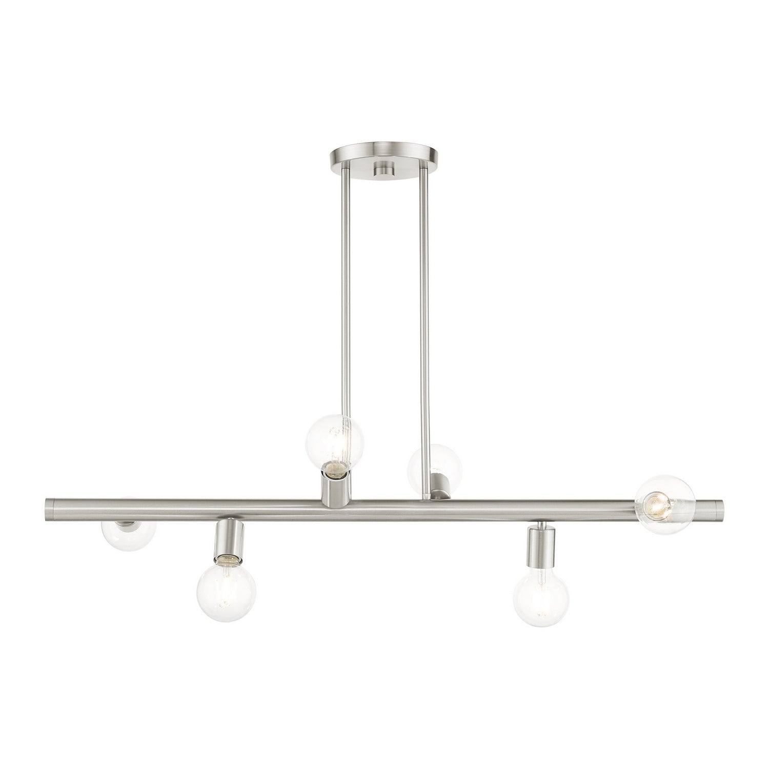Livex Lighting - 45866-91 - Six Light Linear Chandelier - Bannister - Brushed Nickel