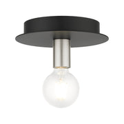 Livex Lighting - 45871-04 - One Light Flush Mount - Hillview - Black w/ Brushed Nickels