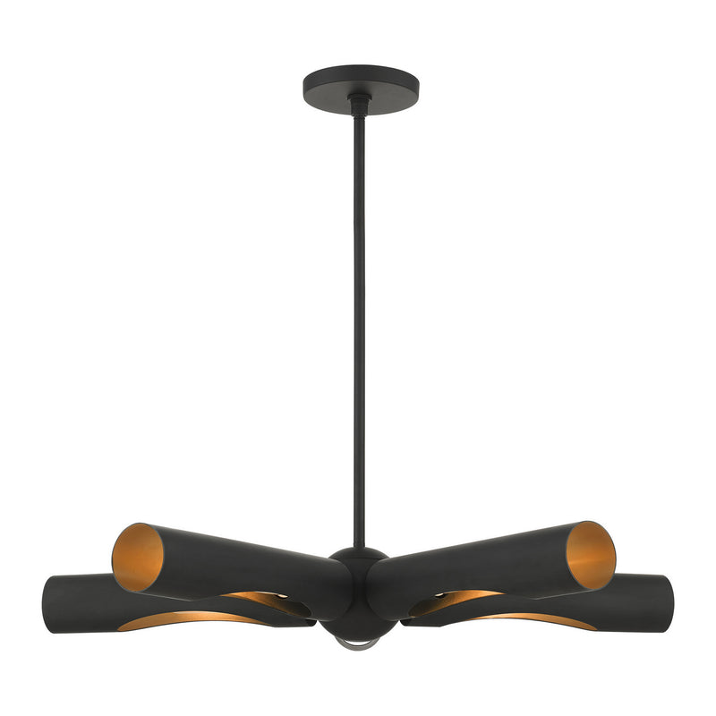 Livex Lighting - 45895-04 - Five Light Chandelier - Novato - Black