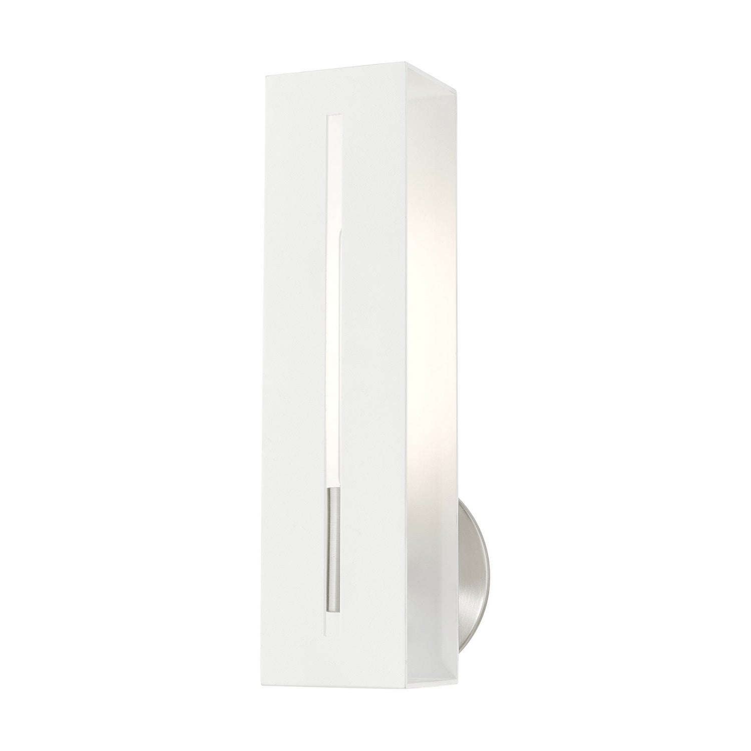 Livex Lighting - 45953-13 - One Light Wall Sconce - Soma - Textured White w/ Brushed Nickels