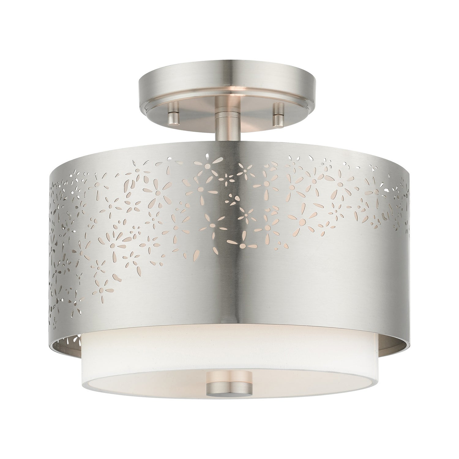 Livex Lighting - 46267-91 - Two Light Semi Flush Mount - Noria - Brushed Nickel