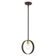 Livex Lighting - 46411-07 - One Light Pendant - Modesto - Bronze w/ Satin Brasss