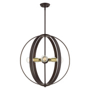 Livex Lighting - 46416-07 - Five Light Chandelier - Modesto - Bronze w/ Satin Brasss