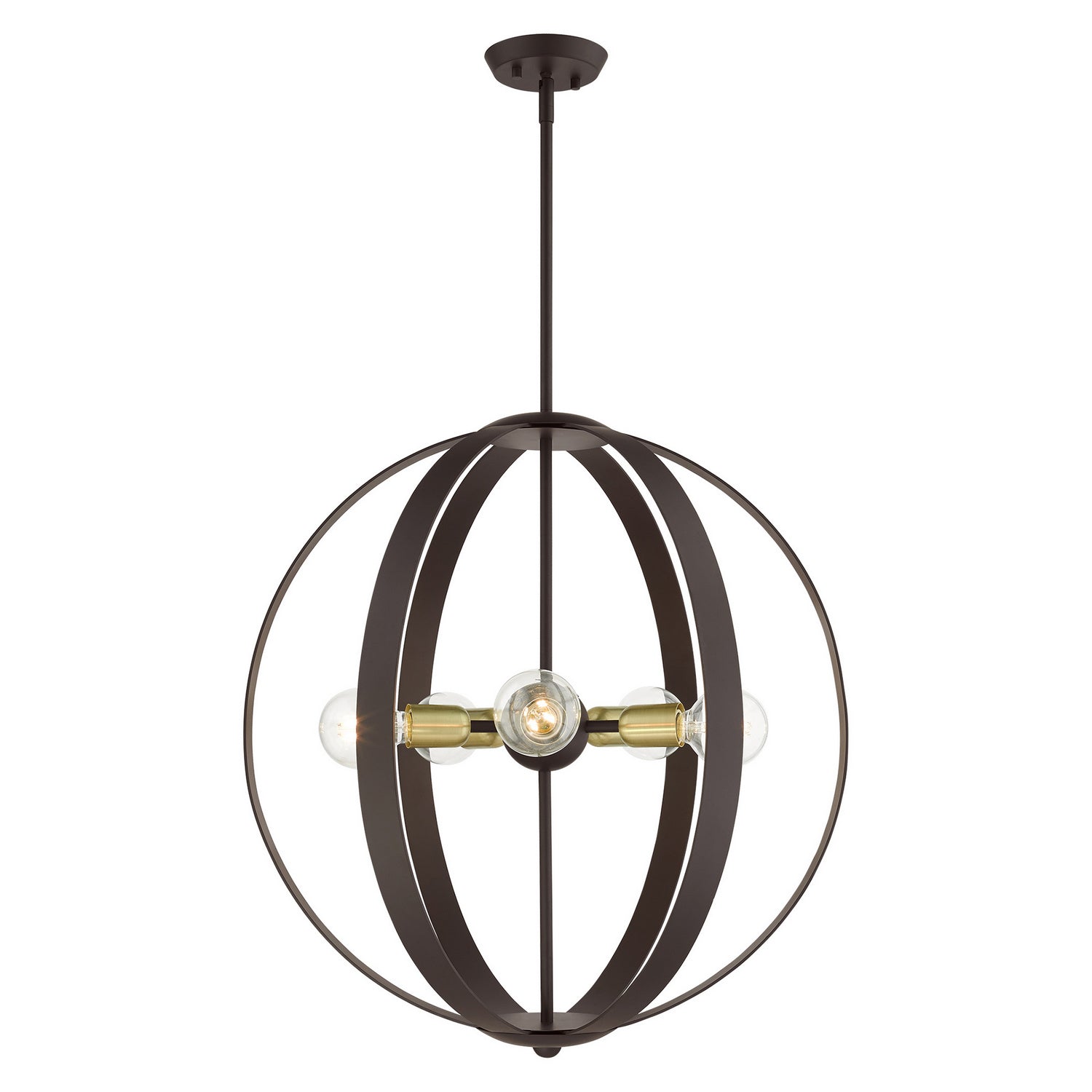 Livex Lighting - 46416-07 - Five Light Chandelier - Modesto - Bronze w/ Satin Brasss