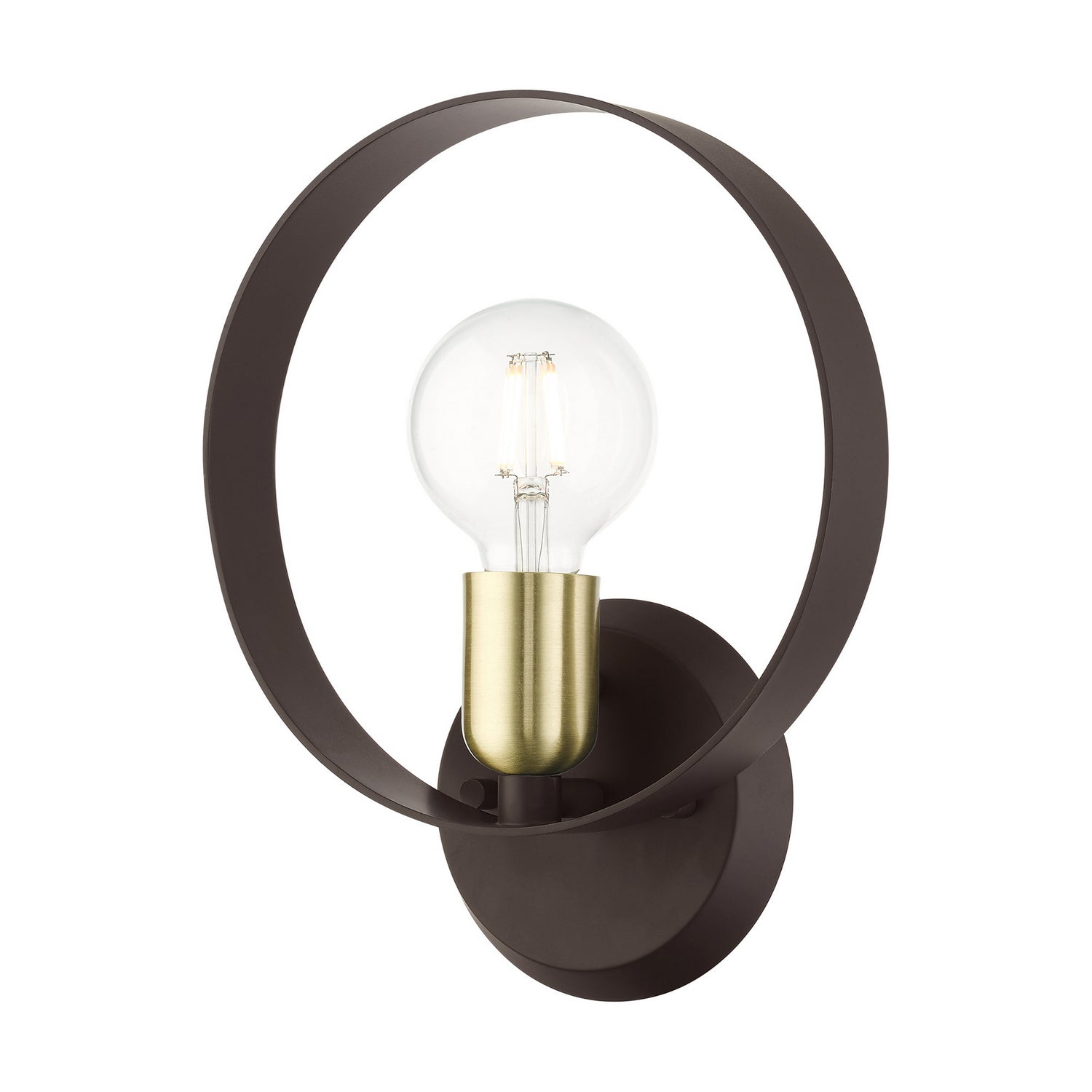 Livex Lighting - 46421-07 - One Light Wall Sconce - Modesto - Bronze w/ Satin Brasss