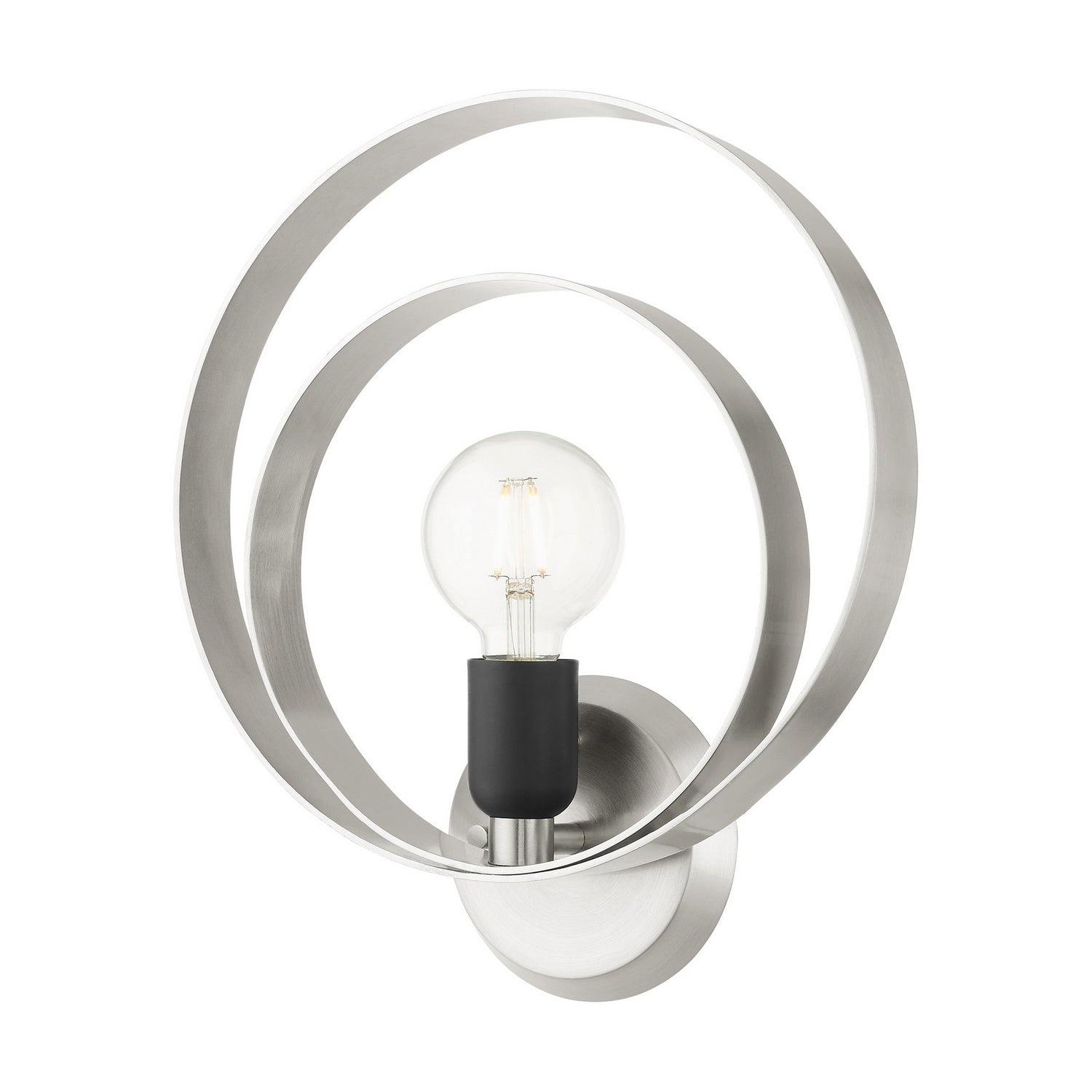 Livex Lighting - 46422-91 - One Light Wall Sconce - Modesto - Brushed Nickel w/ Blacks