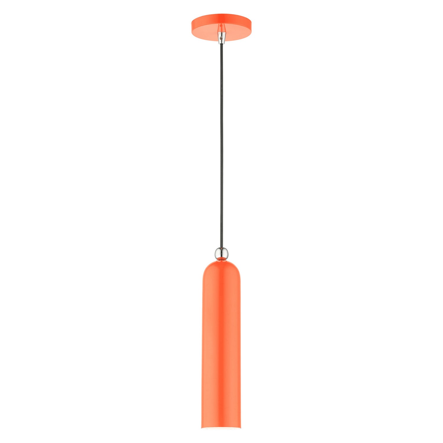 Livex Lighting - 46751-77 - One Light Pendant - Ardmore - Shiny Orange w/ Polished Chromes