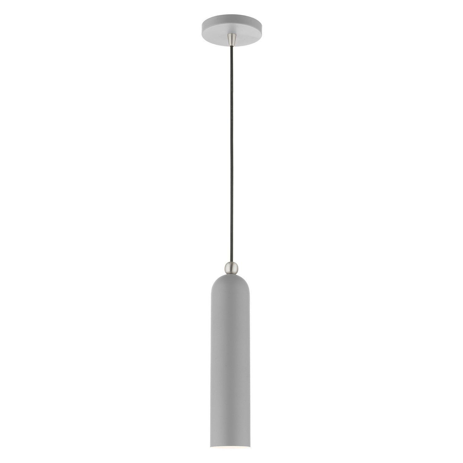 Livex Lighting - 46751-80 - One Light Pendant - Ardmore - Nordic Gray w/ Brushed Nickels
