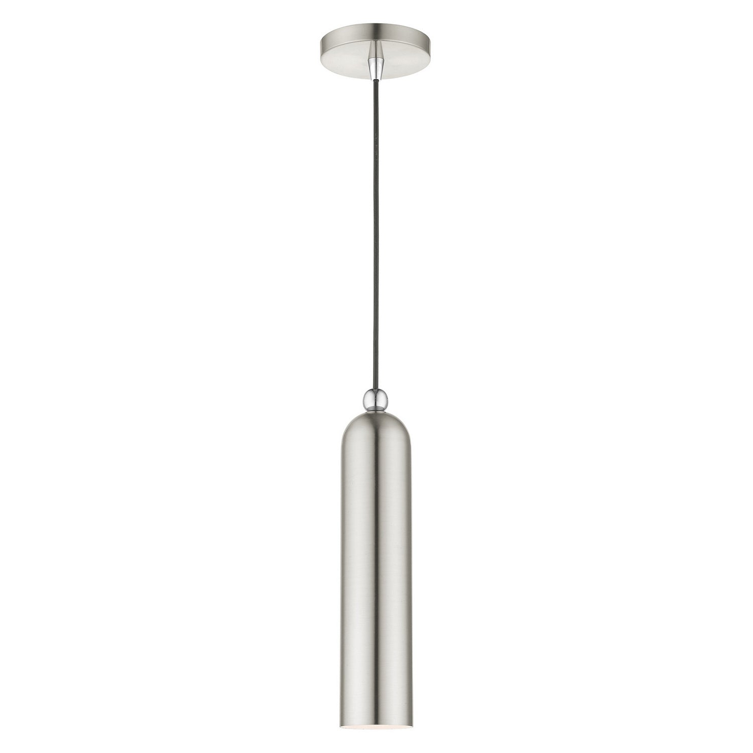 Livex Lighting - 46751-91 - One Light Pendant - Ardmore - Brushed Nickel w/ Polished Chromes