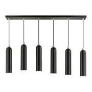 Livex Lighting - 46757-68 - Six Light Linear Pendant - Ardmore - Shiny Black w/ Polished Chromes