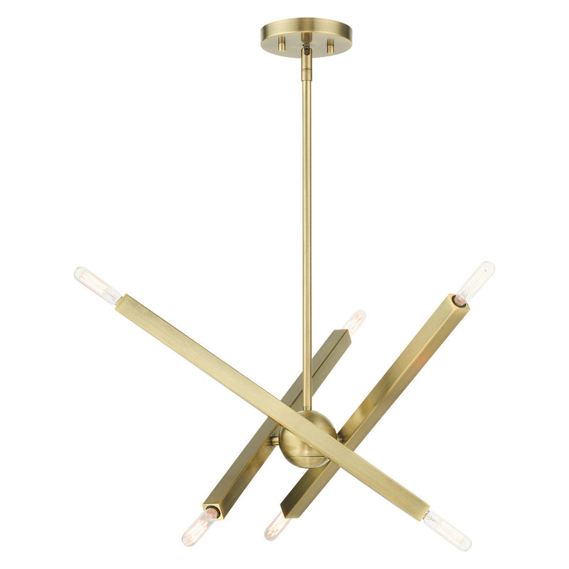 Livex Lighting - 46984-01 - Six Light Chandelier - Monaco - Antique Brass