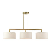Livex Lighting - 49293-01 - Three Light Linear Chandelier - Monroe - Antique Brass