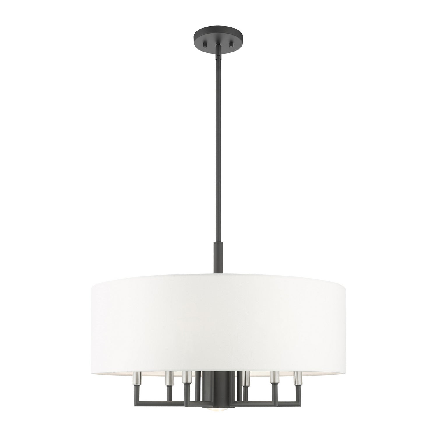Livex Lighting - 49376-76 - Seven Light Chandelier - Meridian - Scandinavian Gray w/ Brushed Nickels