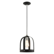 Livex Lighting - 49642-14 - One Light Mini Pendant - Stoneridge - Textured Black w/ Brushed Nickels