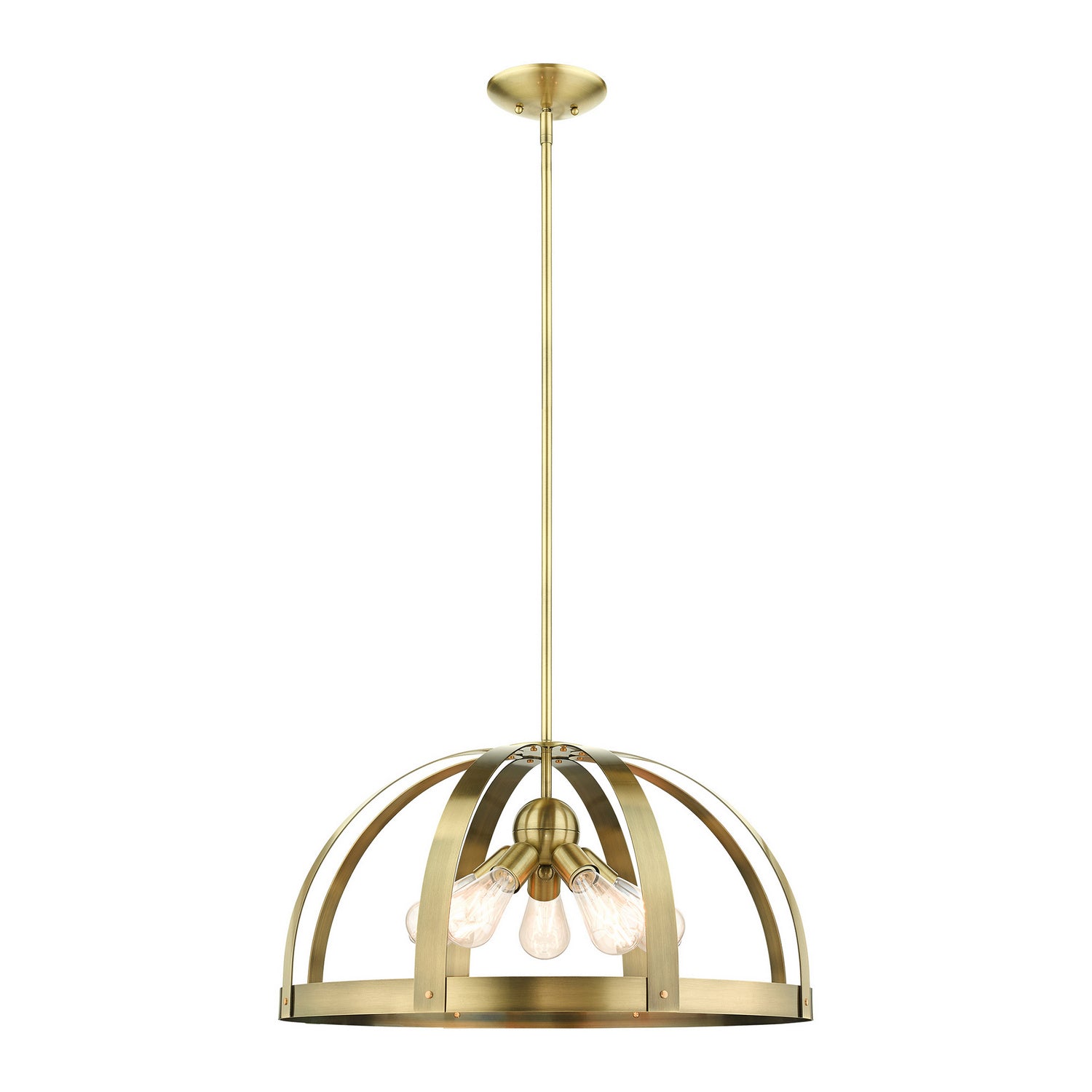 Livex Lighting - 49645-01 - Five Light Chandelier - Stoneridge - Antique Brass w/ Satin Brasss