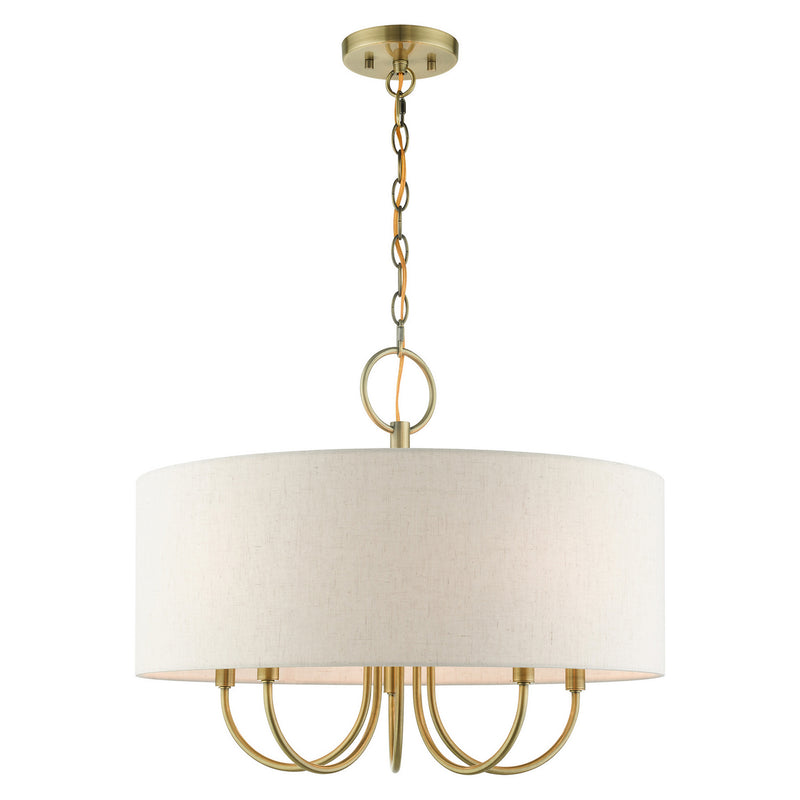 Livex Lighting - 49805-01 - Five Light Chandelier - Blossom - Antique Brass