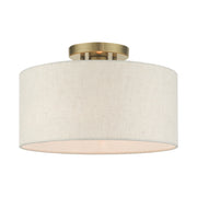 Livex Lighting - 49809-01 - One Light Semi Flush Mount - Blossom - Antique Brass
