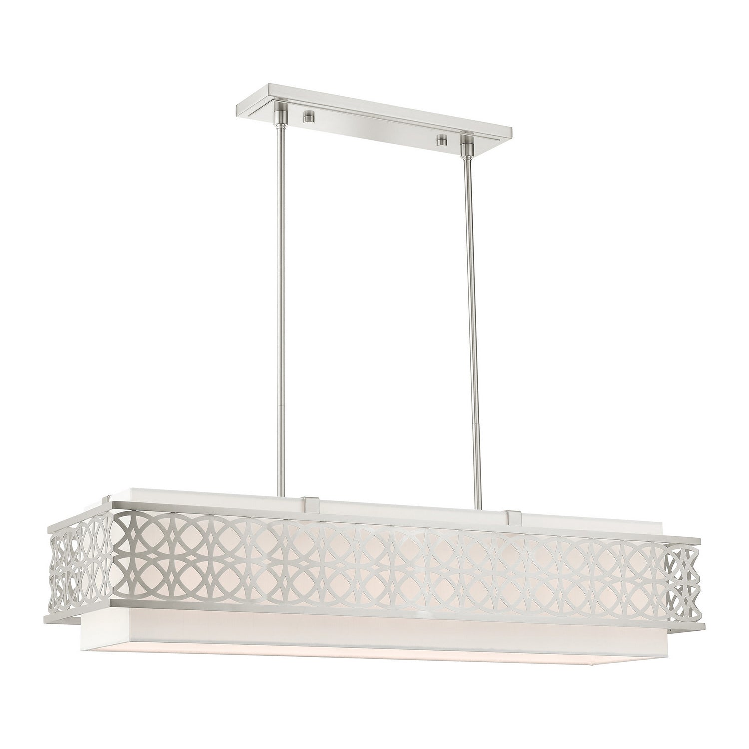 Livex Lighting - 49868-91 - Six Light Linear Chandelier - Calinda - Brushed Nickel