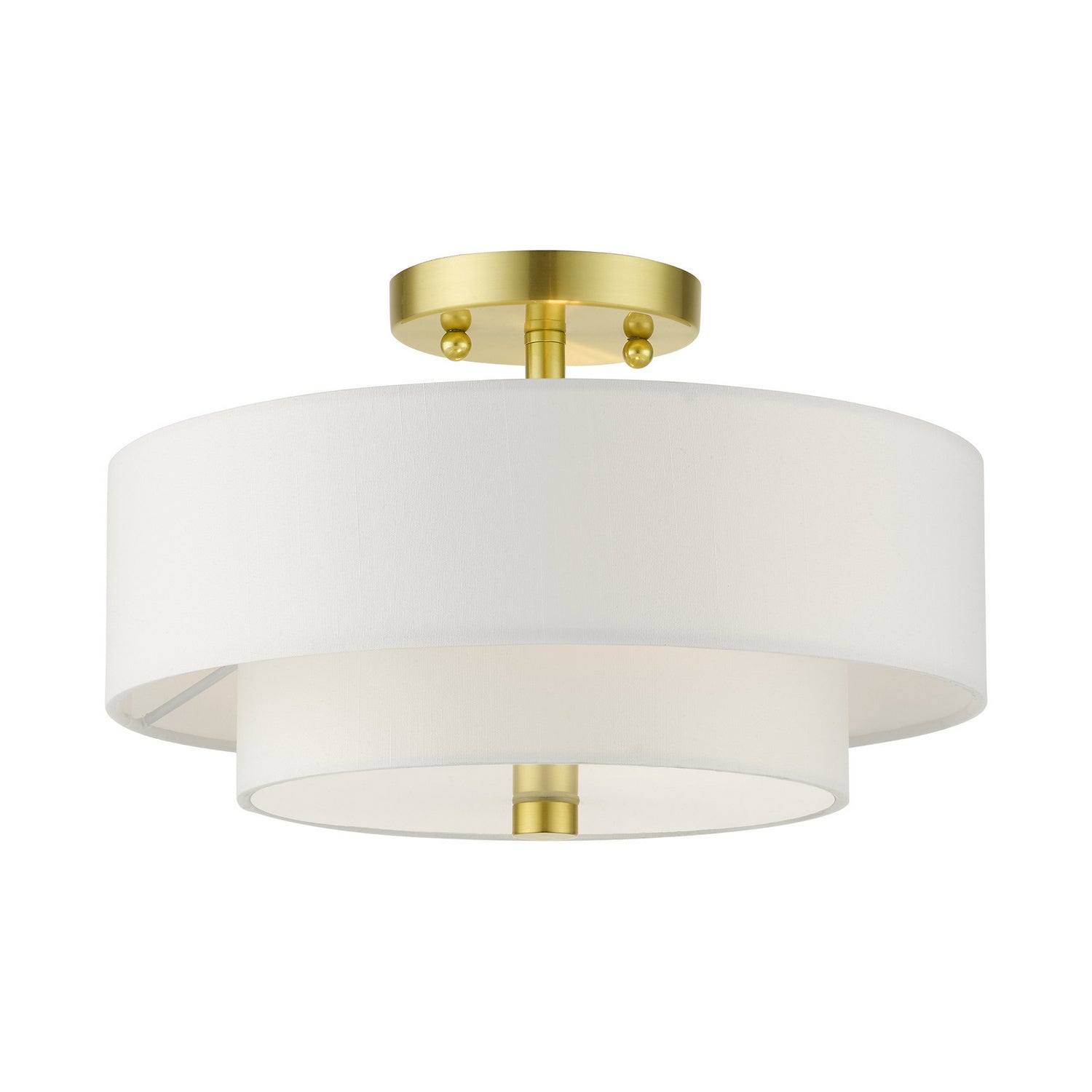 Livex Lighting - 51042-12 - Two Light Semi Flush Mount - Meridian - Satin Brass