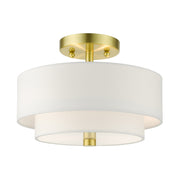Livex Lighting - 51043-12 - Two Light Semi Flush Mount - Meridian - Satin Brass