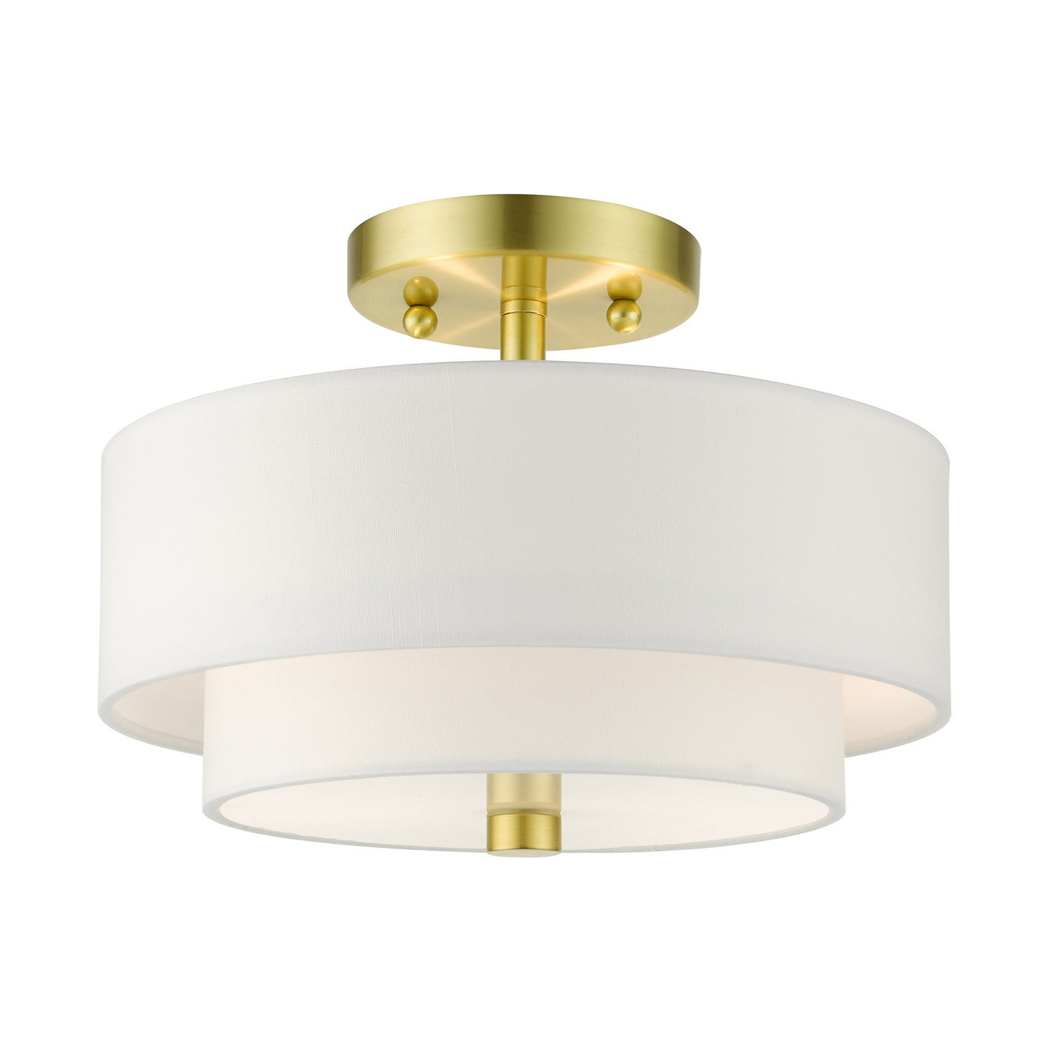 Livex Lighting - 51043-12 - Two Light Semi Flush Mount - Meridian - Satin Brass