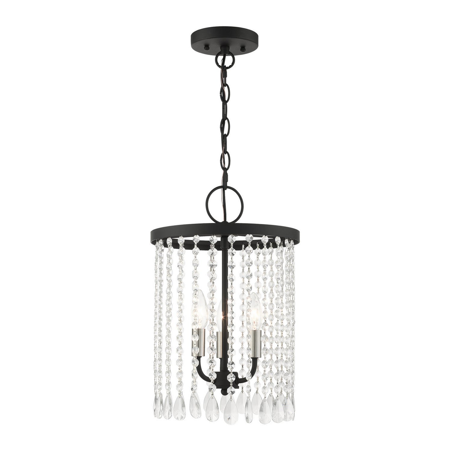 Livex Lighting - 51060-04 - Three Light Chandelier - Elizabeth - Black w/ Brushed Nickels