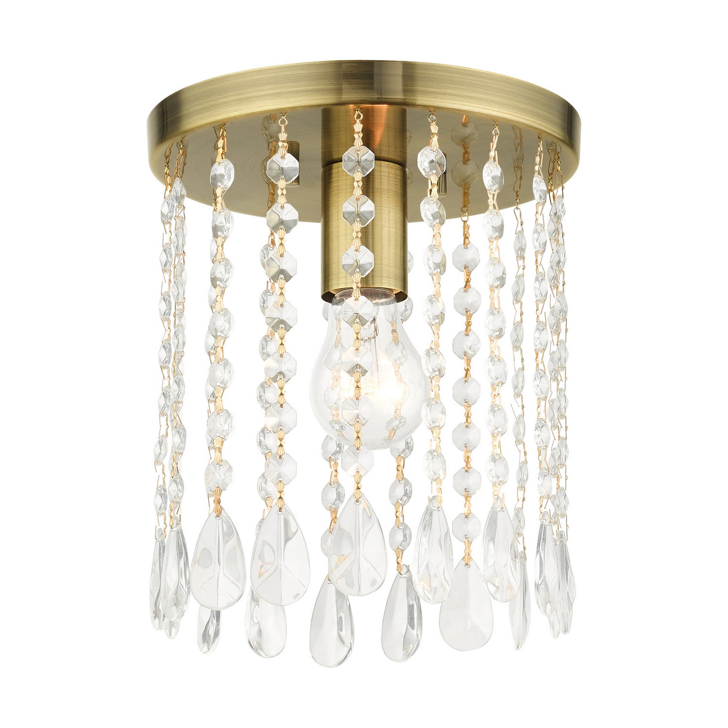 Livex Lighting - 51066-01 - One Light Flush Mount - Elizabeth - Antique Brass