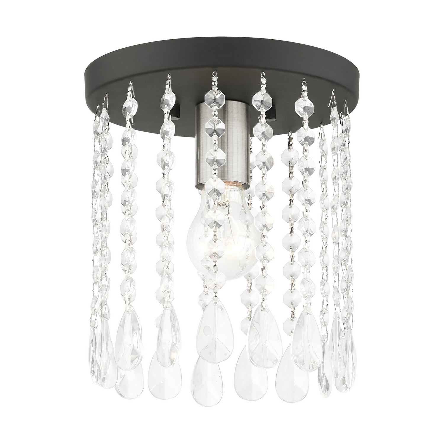 Livex Lighting - 51066-04 - One Light Flush Mount - Elizabeth - Black w/ Brushed Nickels