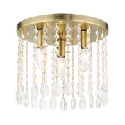 Livex Lighting - 51067-01 - Three Light Flush Mount - Elizabeth - Antique Brass