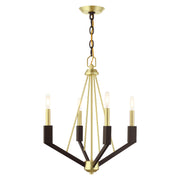 Livex Lighting - 51164-12 - Four Light Mini Chandelier - Beckett - Satin Brass and Bronze