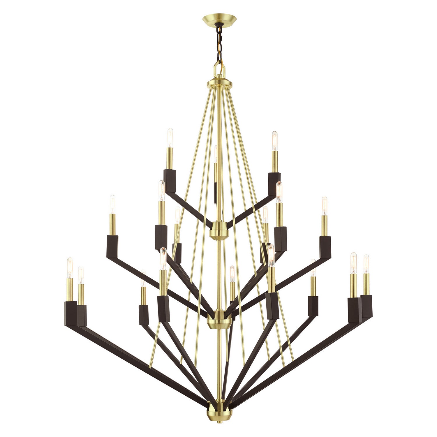 Livex Lighting - 51169-12 - 18 Light Foyer Chandelier - Beckett - Satin Brass & Bronze
