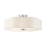 Livex Lighting - 52158-91 - Five Light Semi Flush Mount - Chelsea - Brushed Nickel