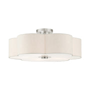 Livex Lighting - 58068-91 - Five Light Semi Flush Mount - Solstice - Brushed Nickel