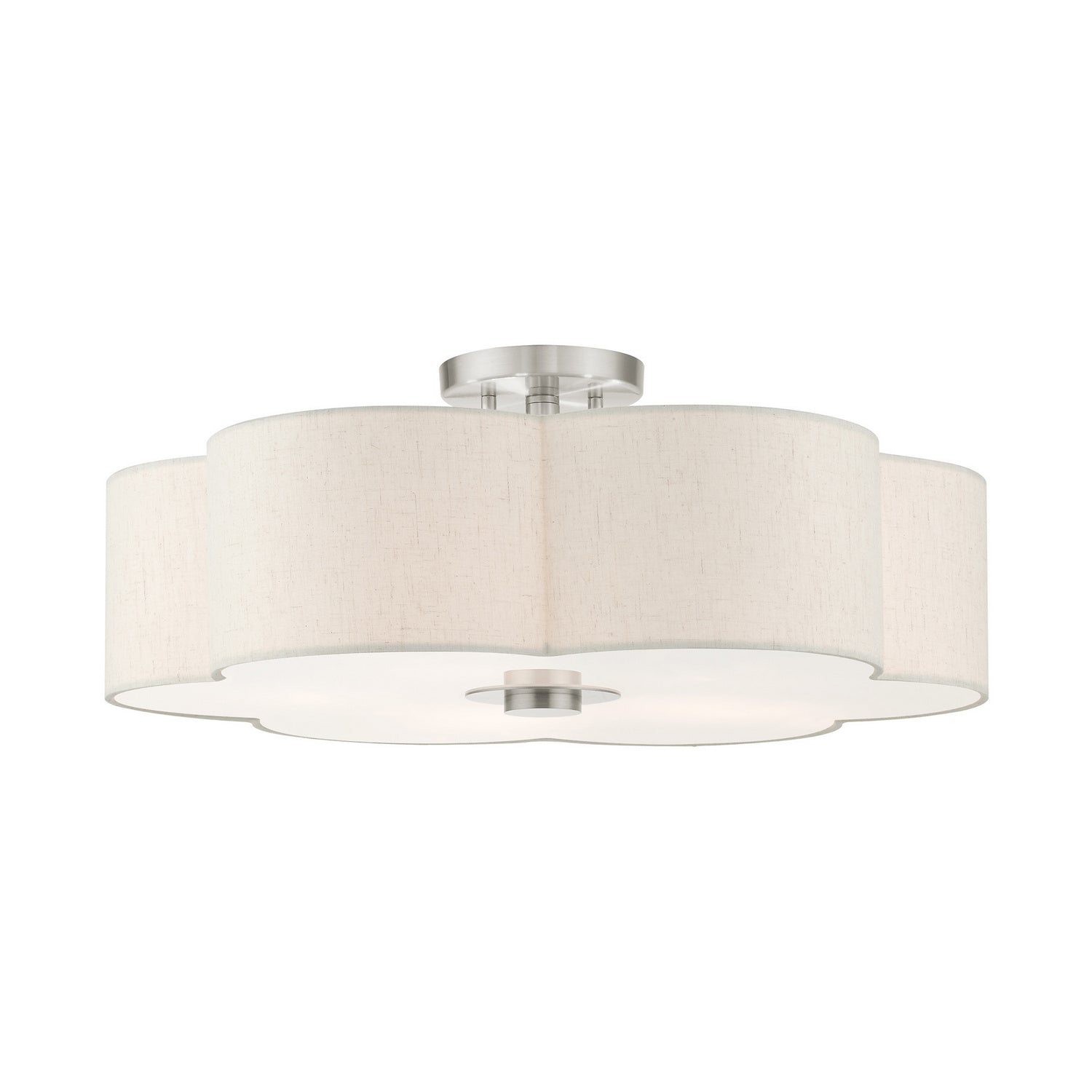 Livex Lighting - 58068-91 - Five Light Semi Flush Mount - Solstice - Brushed Nickel