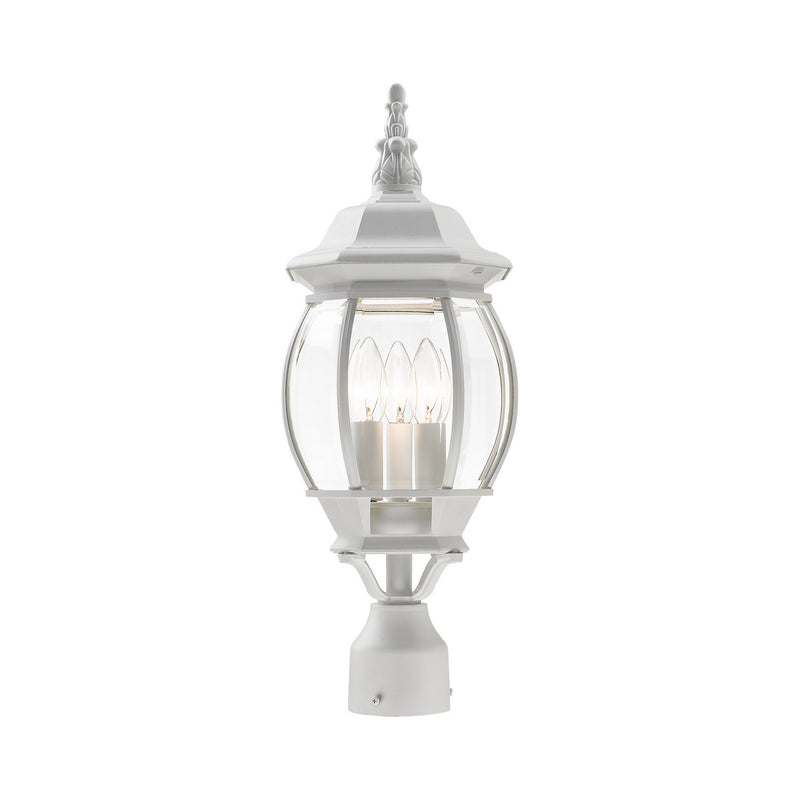 Livex Lighting - 7526-13 - Three Light Outdoor Post Top Lantern - Frontenac - Textured White