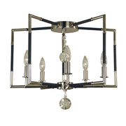 Framburg - 5040 PN/MBLACK - Five Light Flush / Semi-Flush Mount - Felicity - Polished Nickel w/Matte Black