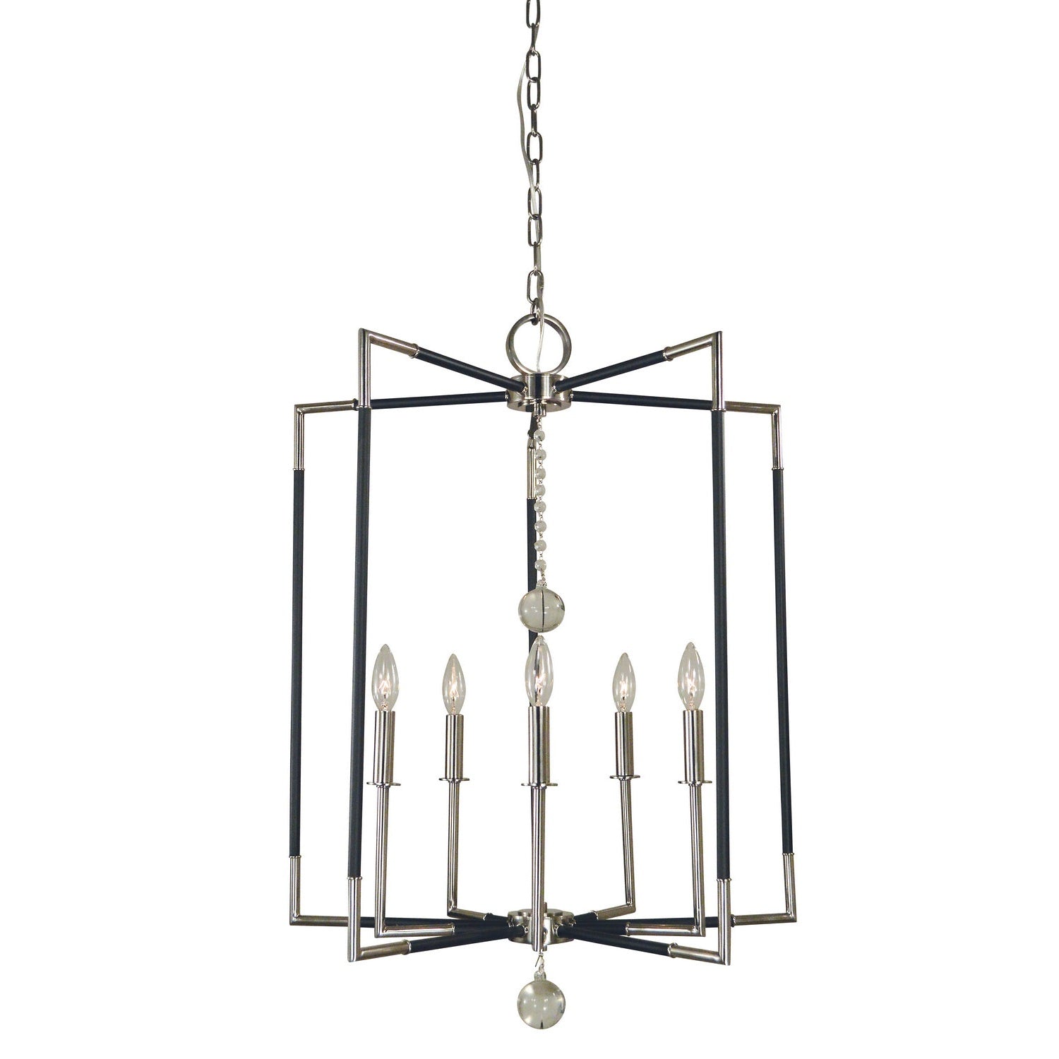 Framburg - 5042 PN/MBLACK - Five Light Chandelier - Felicity - Polished Nickel w/Matte Black