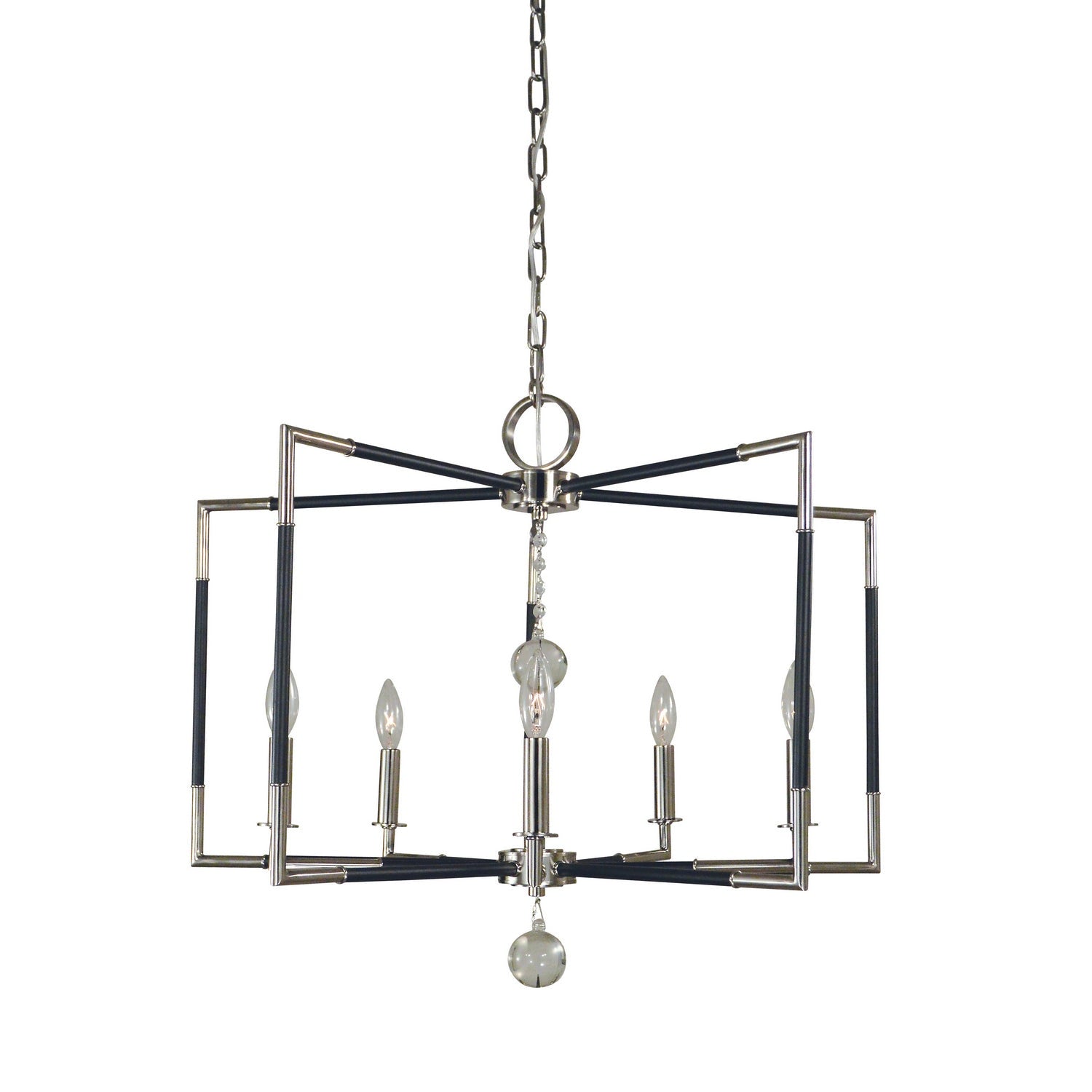 Framburg - 5046 PN/MBLACK - Five Light Chandelier - Felicity - Polished Nickel w/Matte Black