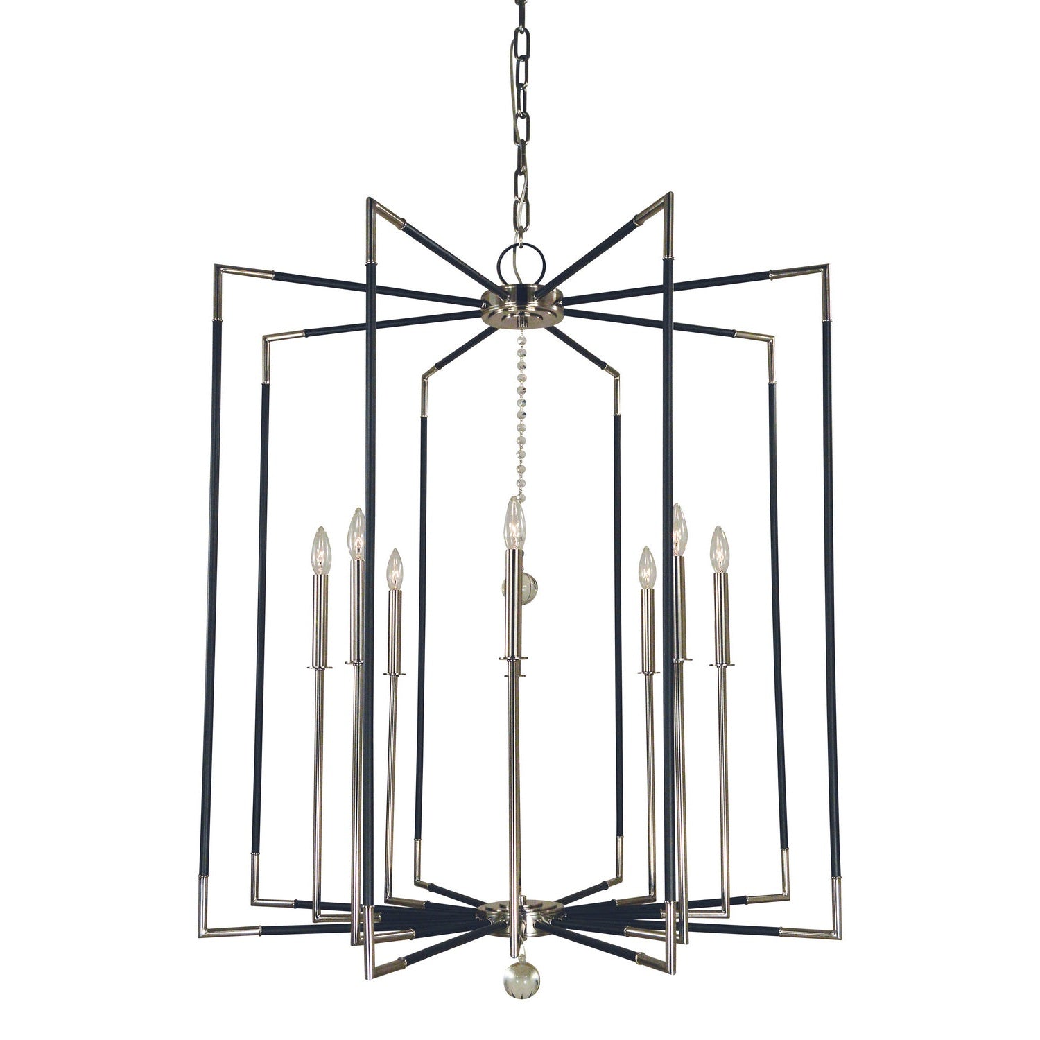 Framburg - 5048 PN/MBLACK - Eight Light Foyer Chandelier - Felicity - Polished Nickel w/Matte Black