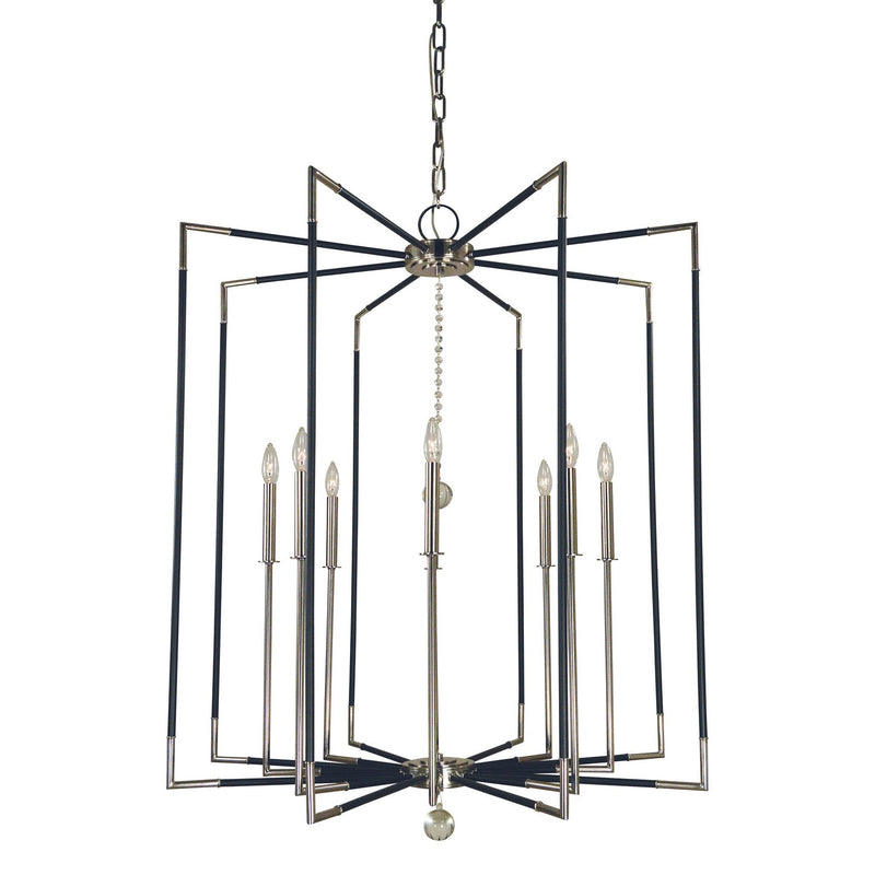 Framburg - 5048 PN/MBLACK - Eight Light Foyer Chandelier - Felicity - Polished Nickel w/Matte Black