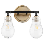 Quorum - 511-2-69 - Two Light Vanity - 511 Lighting Series - Textured Black w/ Aged Brass
