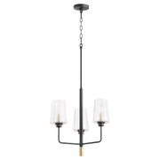 Quorum - 625-3-6980 - Three Light Chandelier - Dalia - Textured Black w/ Aged Brass