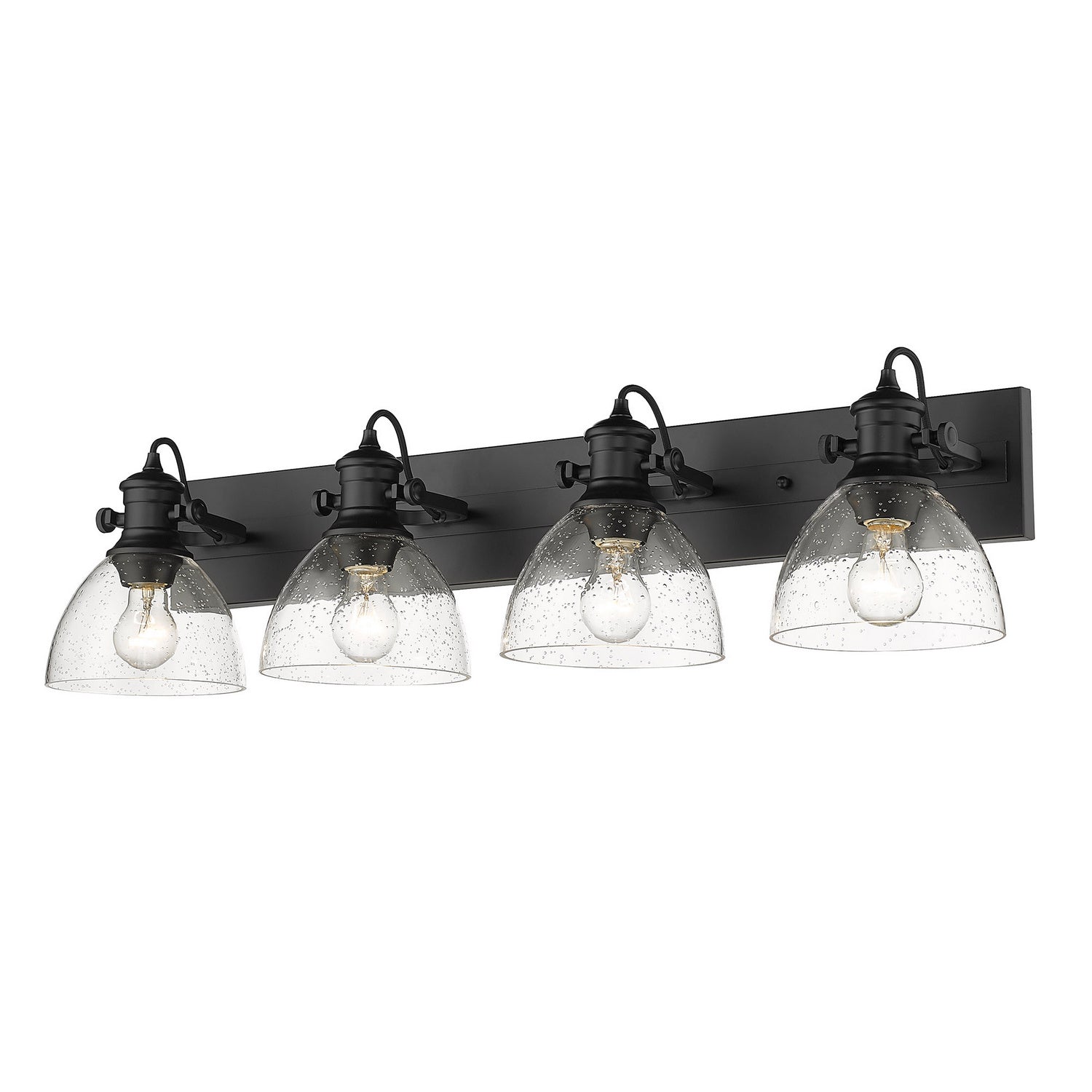 Golden - 3118-BA4 BLK-SD - Four Light Bath Vanity - Hines - Matte Black
