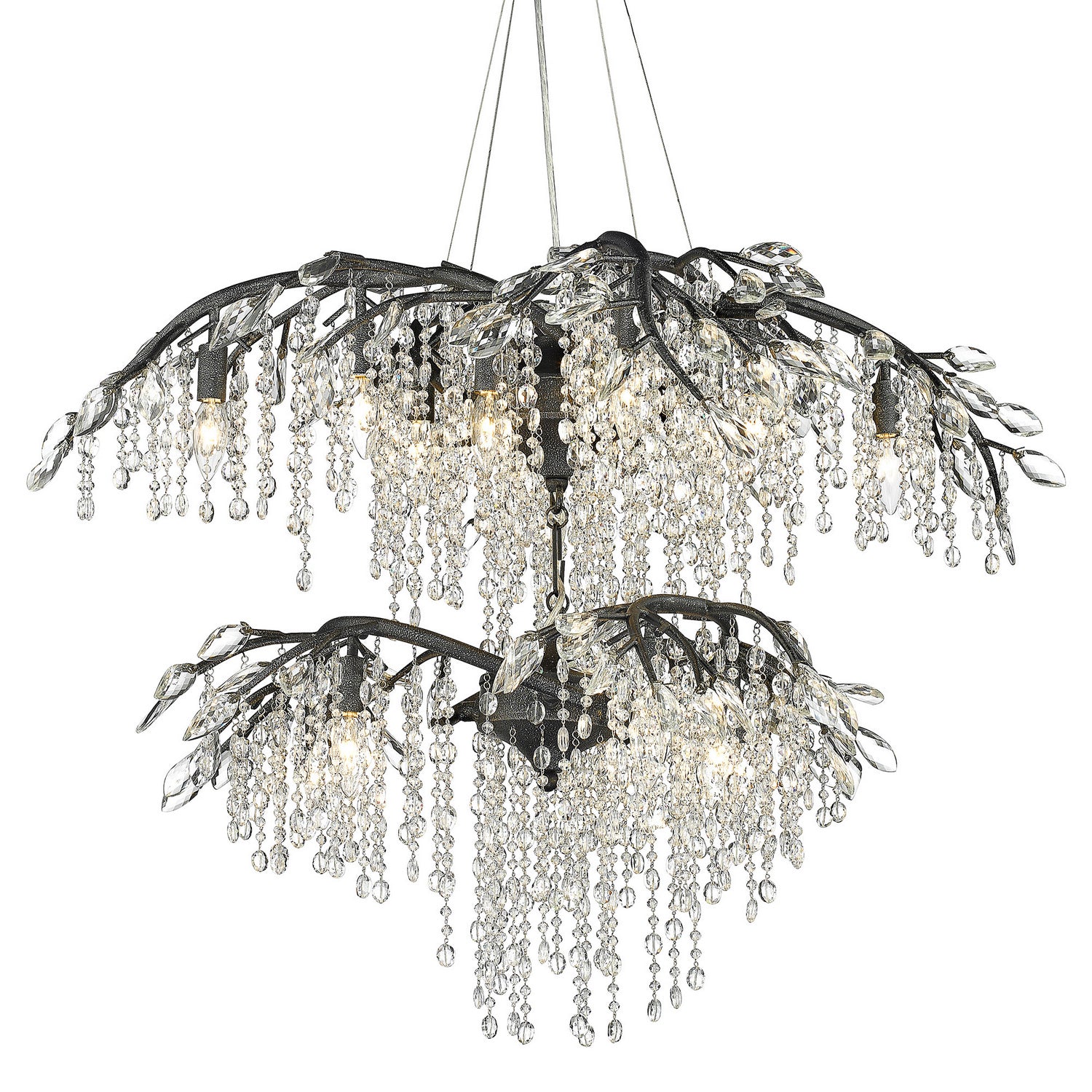 Golden - 9903-18 BI - 18 Light Chandelier - Autumn Twilight - Black Iron